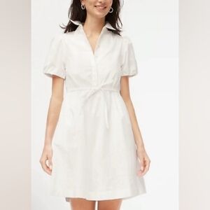 J.Crew Factory Collared short-sleeve tie-waist mini dress size 8